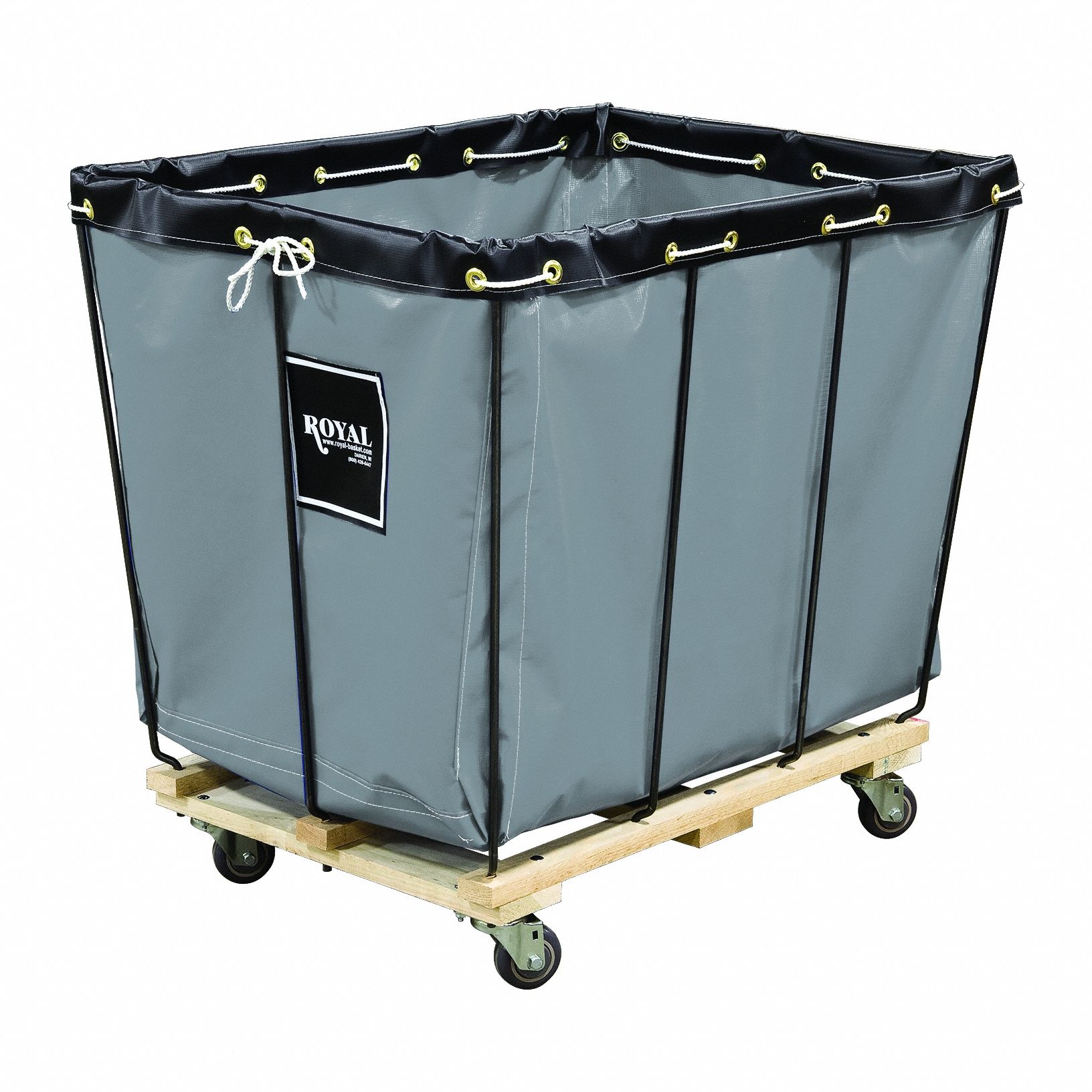 Basket Truck: Vinyl Liner, Gray, (2) Rigid/(2) Swivel, Corner, 34 in Overall Lg