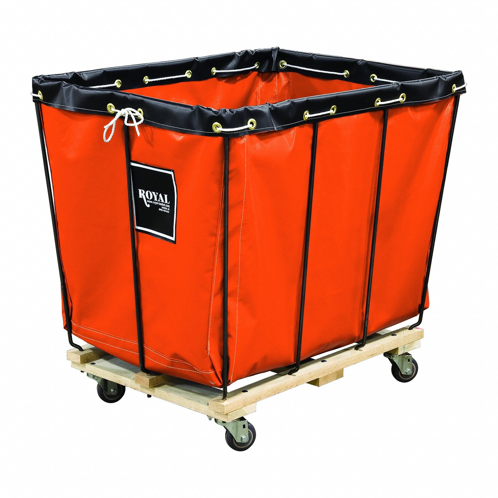 Basket Truck: Vinyl Liner, Orange, (2) Rigid/(2) Swivel, Corner, Std Truck, Wood