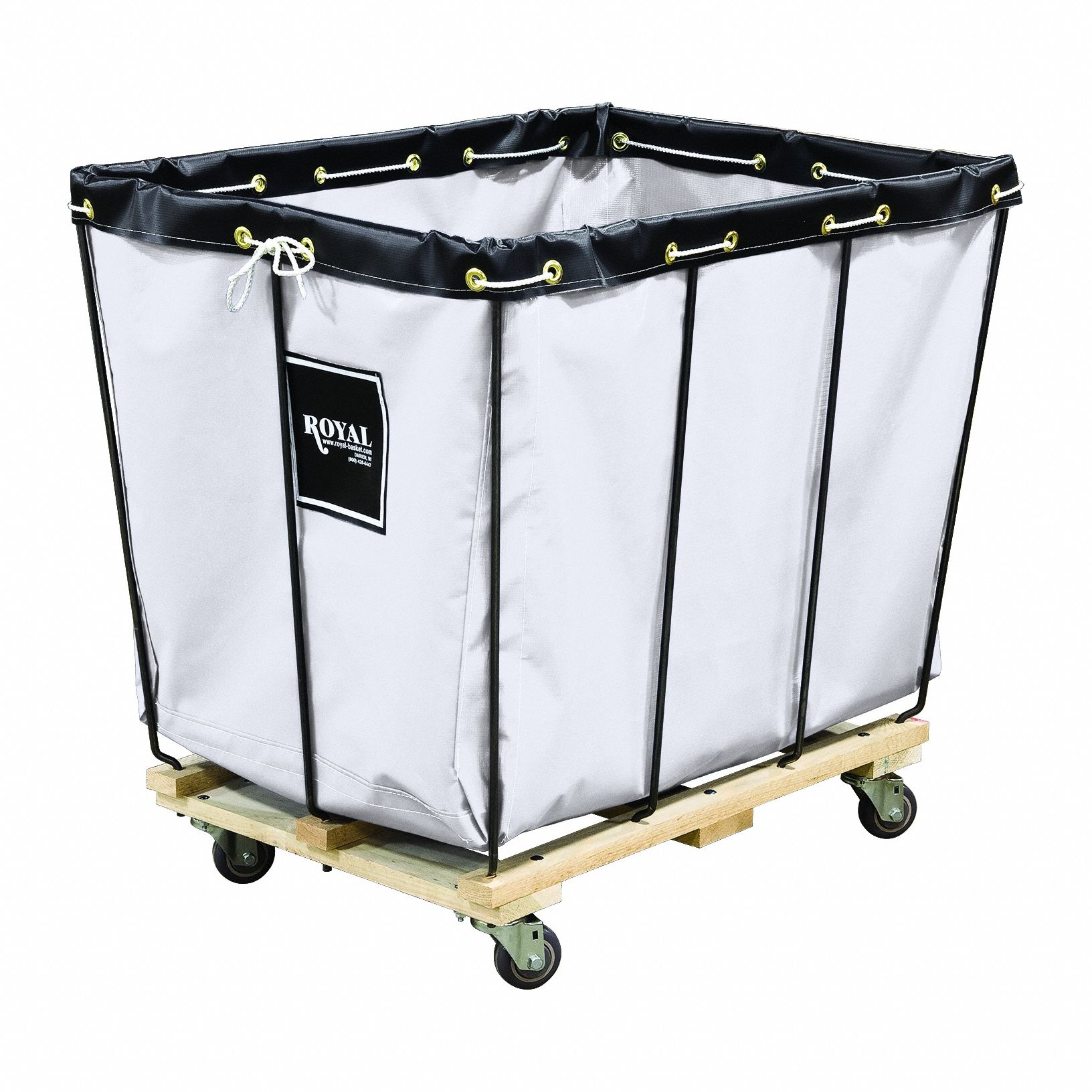 Basket Truck: Vinyl Liner, White, (2) Rigid/(2) Swivel, Corner, 34 in Overall Lg