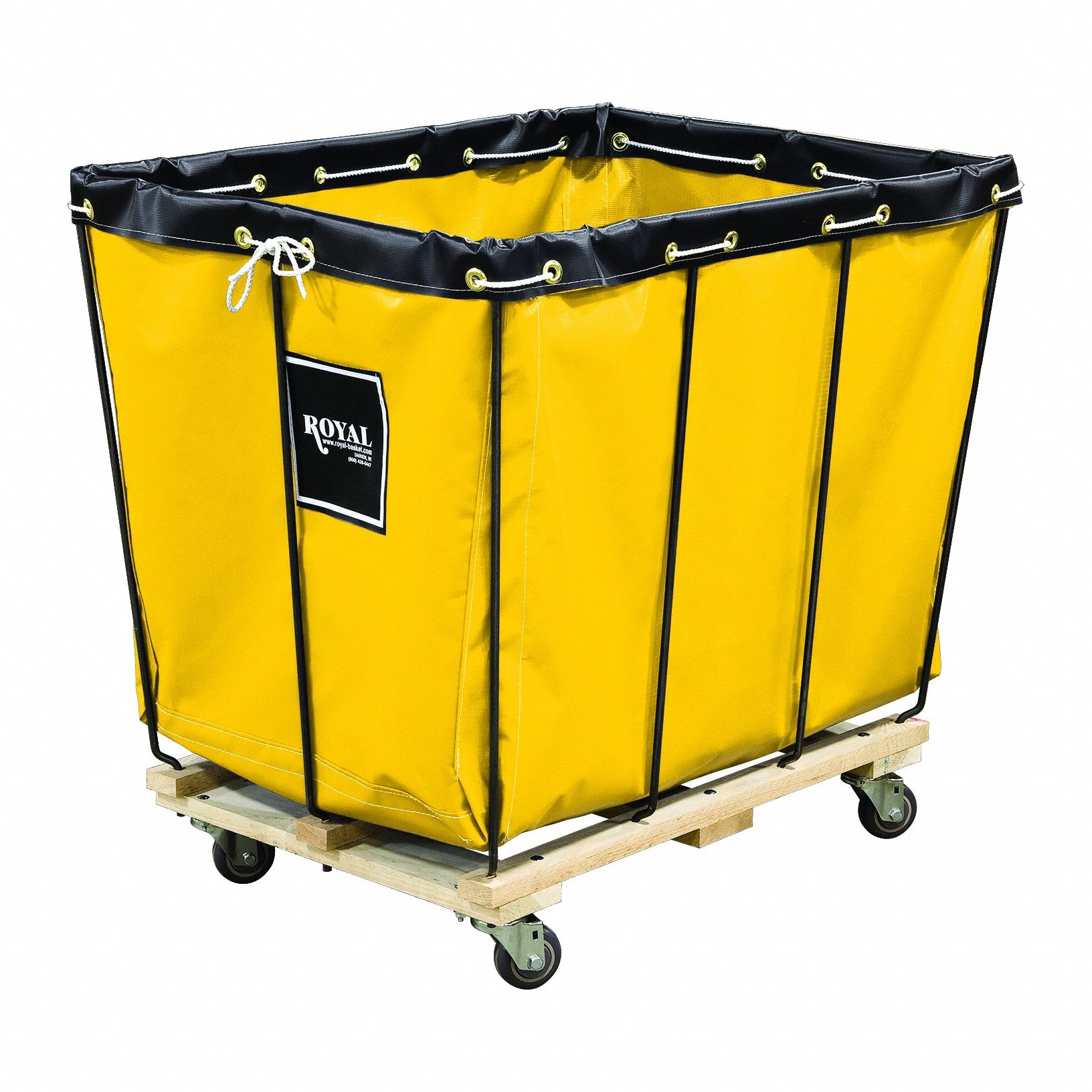 Basket Truck: Vinyl Liner, Yellow, (2) Rigid/(2) Swivel, Corner, Std Truck, Wood
