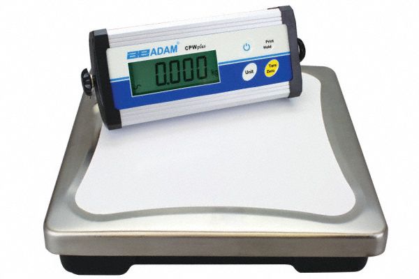 Bench Scale: 165 lb Wt Capacity, 11 3/4 in Weighing Surface Dp, kg/lb/lb/oz/oz, LCD