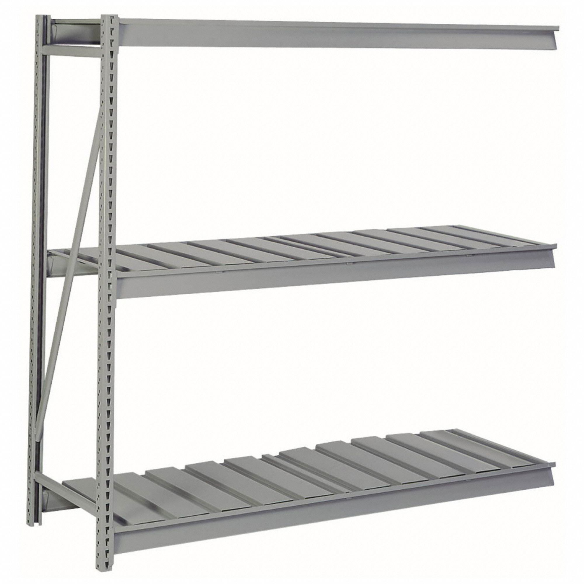 BULK STORAGE RACK, ADD-ON, MEDIUM-DUTY, 48 IN X 24 IN X 72 IN, RIBBED STEEL, 3 SHELVES