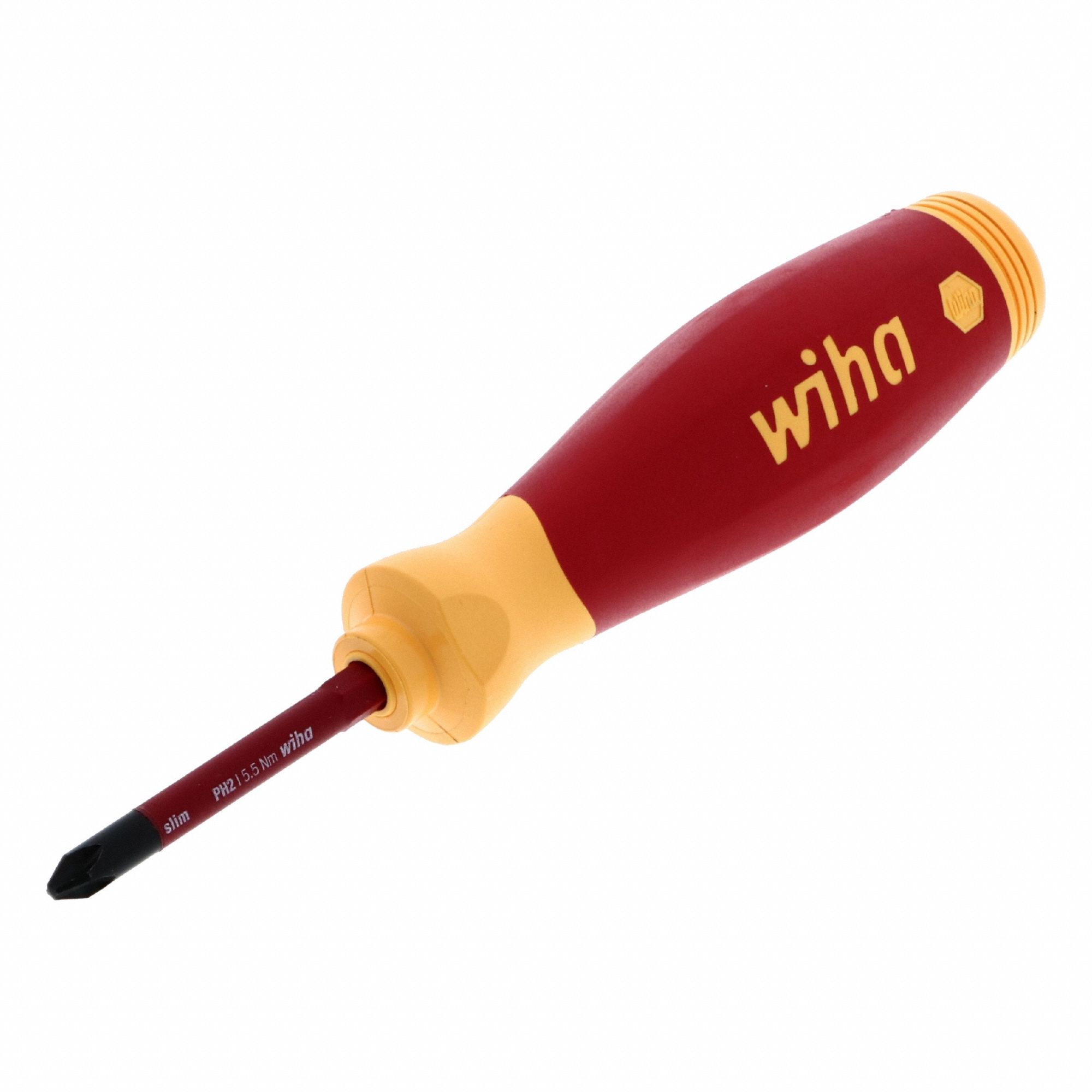 Multi-Bit Screwdriver: Phillips/Slotted/Square Tip, #1/#2/3.5 mm/6.5 mm Tip Size, 5 Tips, 28345