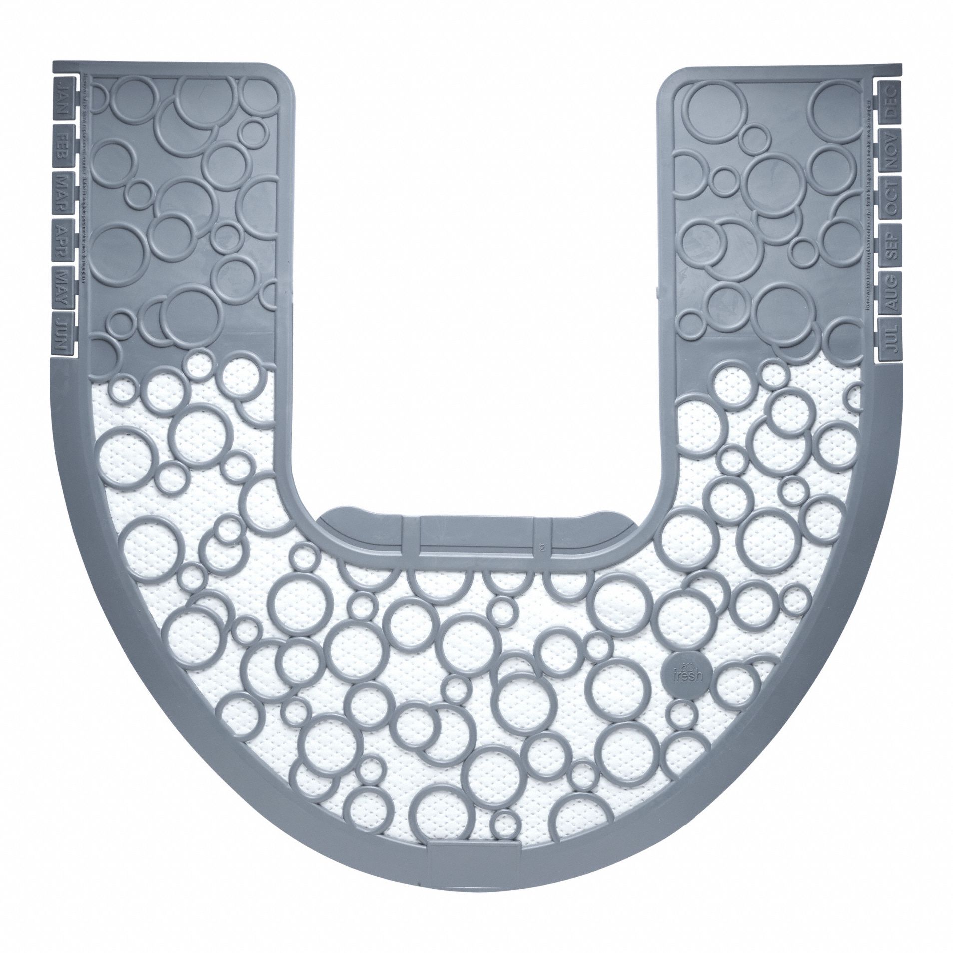 Toilet Floor Mat: 1/4 in Mat Thick, 22 in Lg, 22 3/4 in Wd, Gray, Unscented, 6 PK