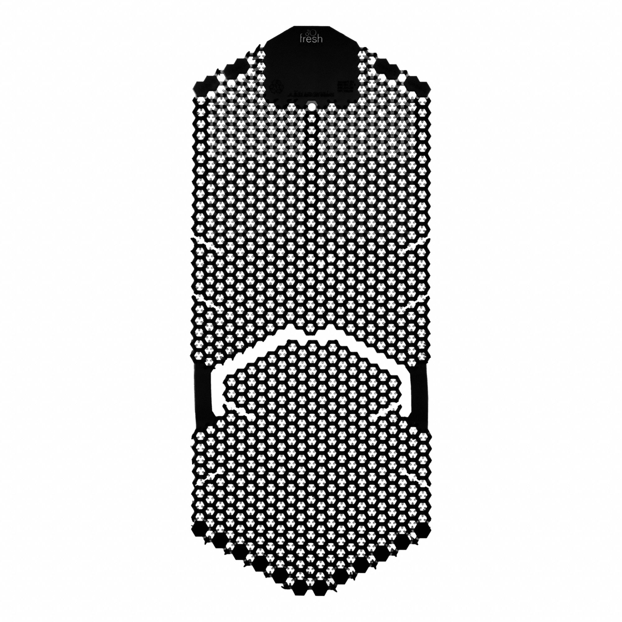 Urinal Screen: Non-Para, Oblong, 44.8 oz Container Size, Black, Fresh, Tsunami, 6 PK