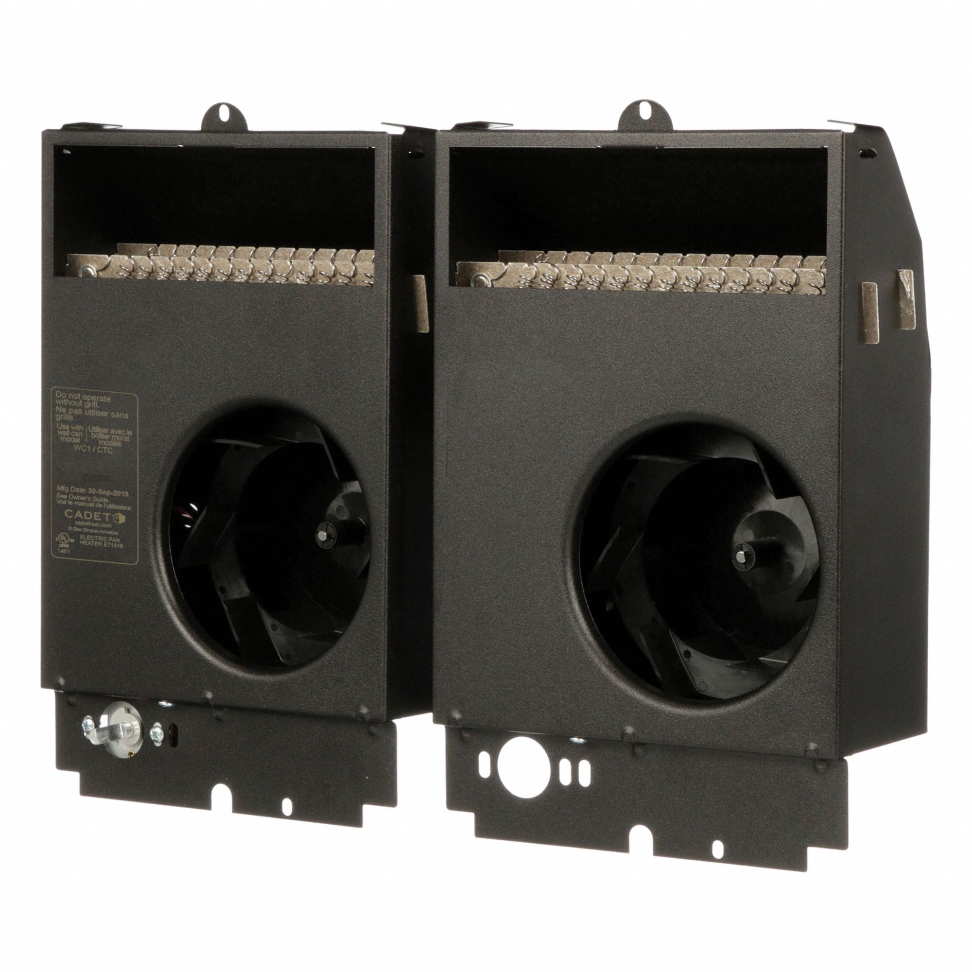 Recessed Electric Wall-Mount Heater: 4000 W, 208V AC, 1 Phase, 240V AC, 1-phase, White