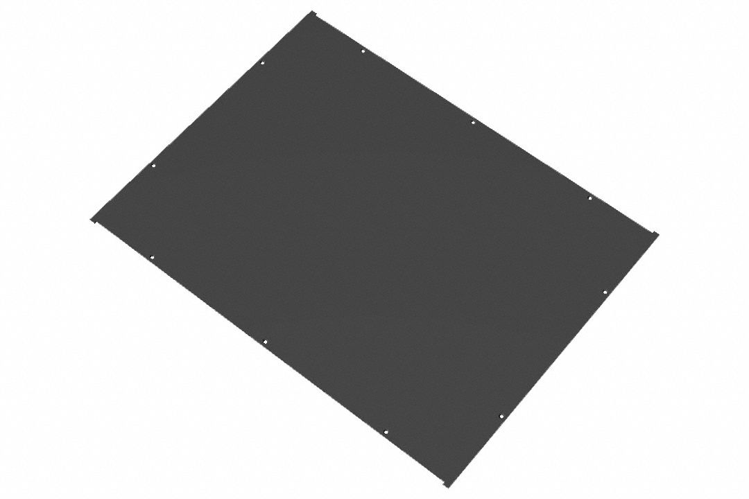 Replacement Body Panel: Solid, Full-Wd, 22 in Dp, Black Powder Coated, 16 5/8 in Wd