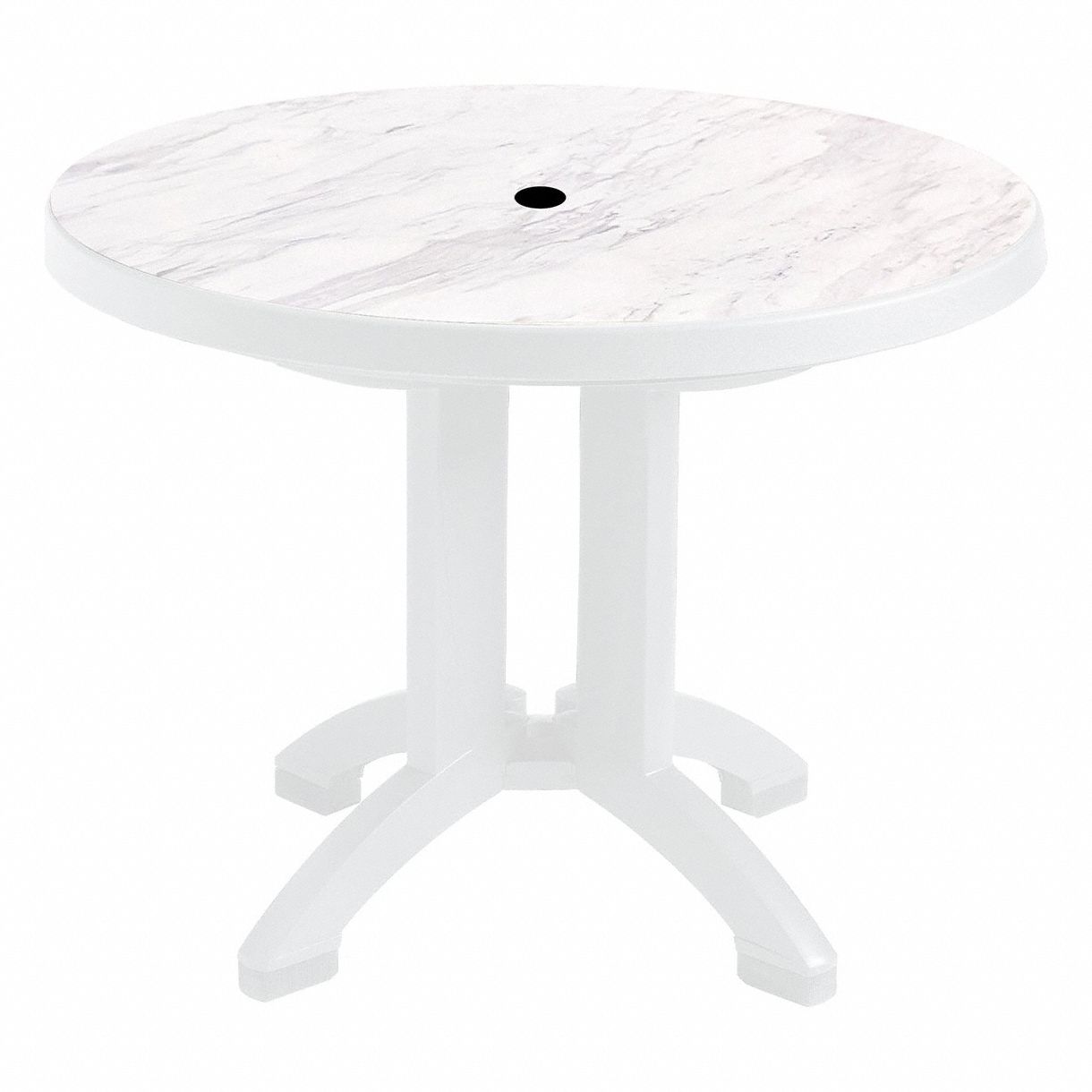 Folding Patio Table 38 in Dia White