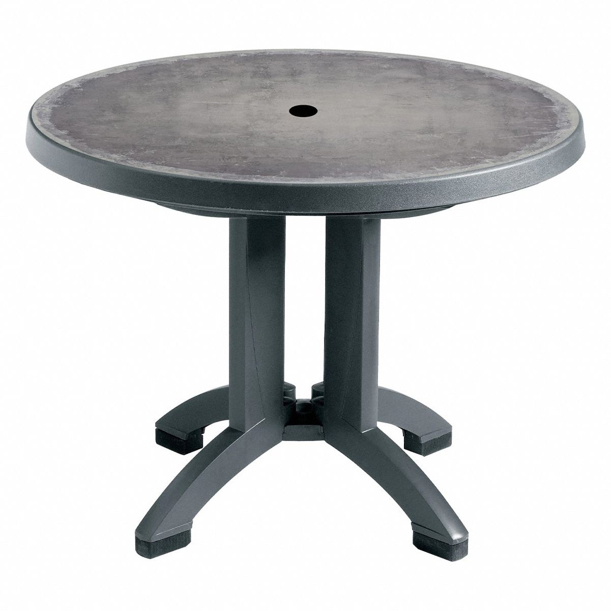 Folding Patio Table 38 in Dia Charcoal