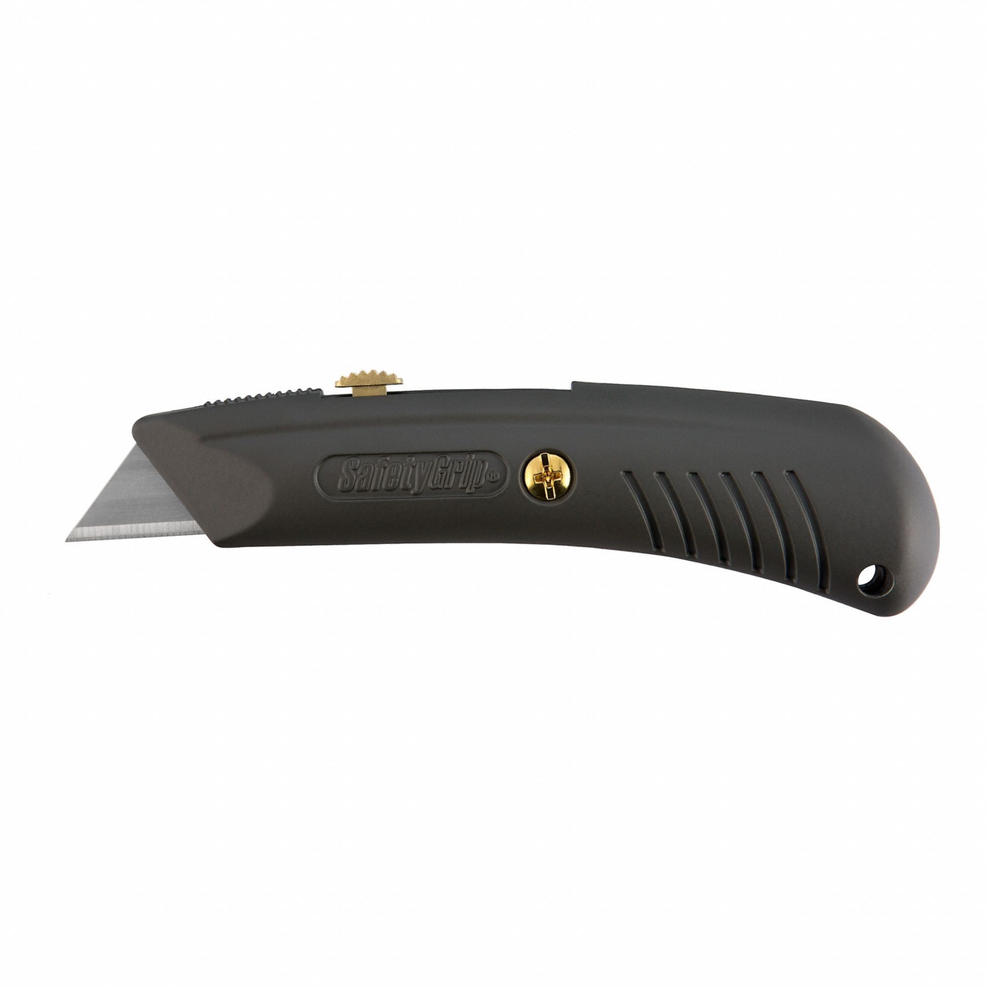 Utility Knife: 6 in Overall Lg, Carbon Steel Std Tip, Textured, Metal