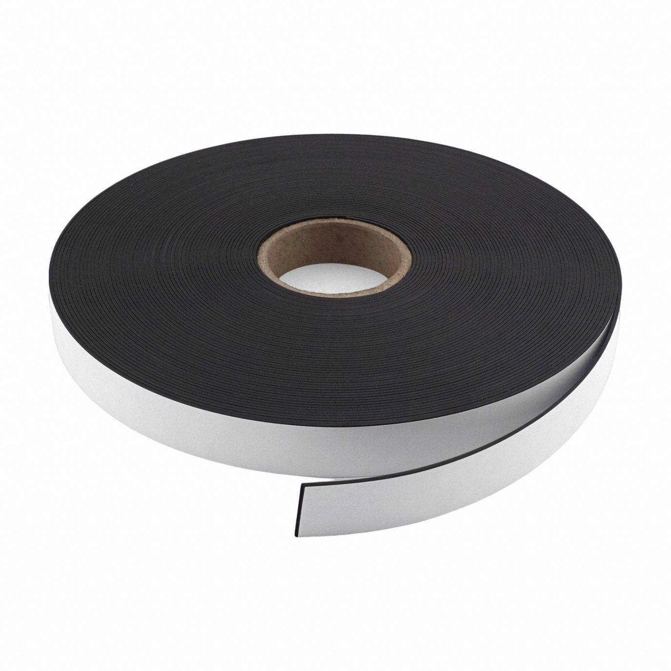 Roll Magnet: White Vinyl Nonmagnetic Side, 200 ft Overall Lg, 1 in Overall Wd