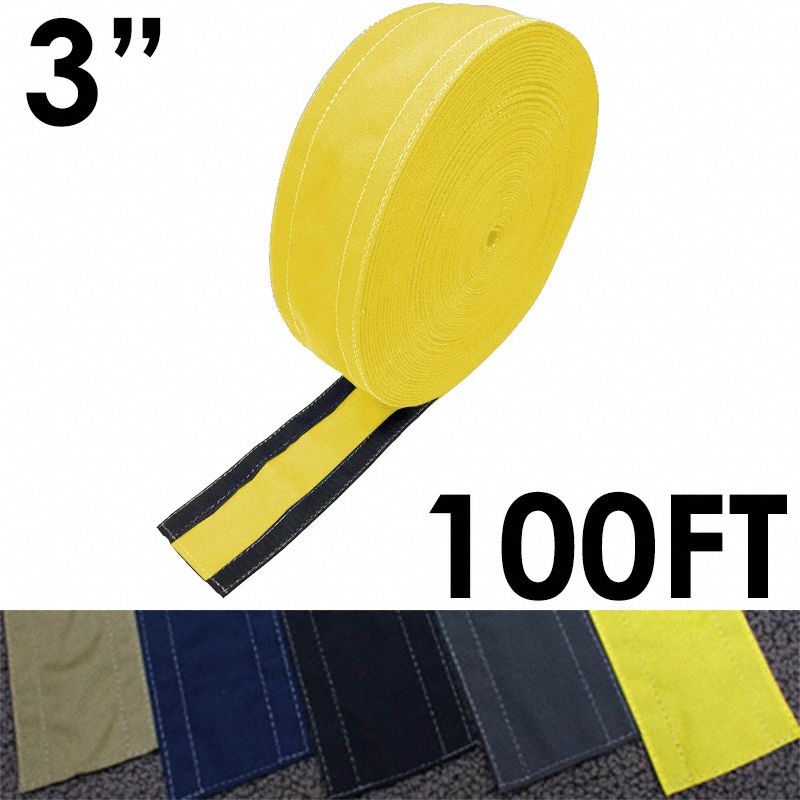Cable protector: 3 in Overall Wd, 100 ft Lg, Nylon, Yellow