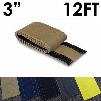 Cable protector: 3 in Overall Wd, 12 ft Lg, Nylon, Taupe