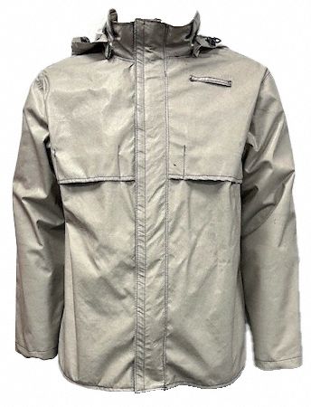 Multi-Hazard-Resistant Jacket: Men's, 2XL, 32 in Lg, Regular, Gray, 0 Pockets, Snaps