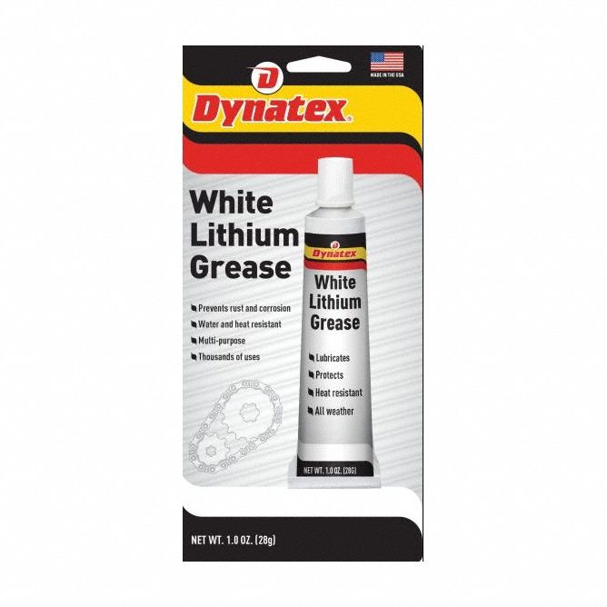 White Lithium Grease: White Lithium Grease, 1 oz, Tube, NLGI 2, Lithium Thickener