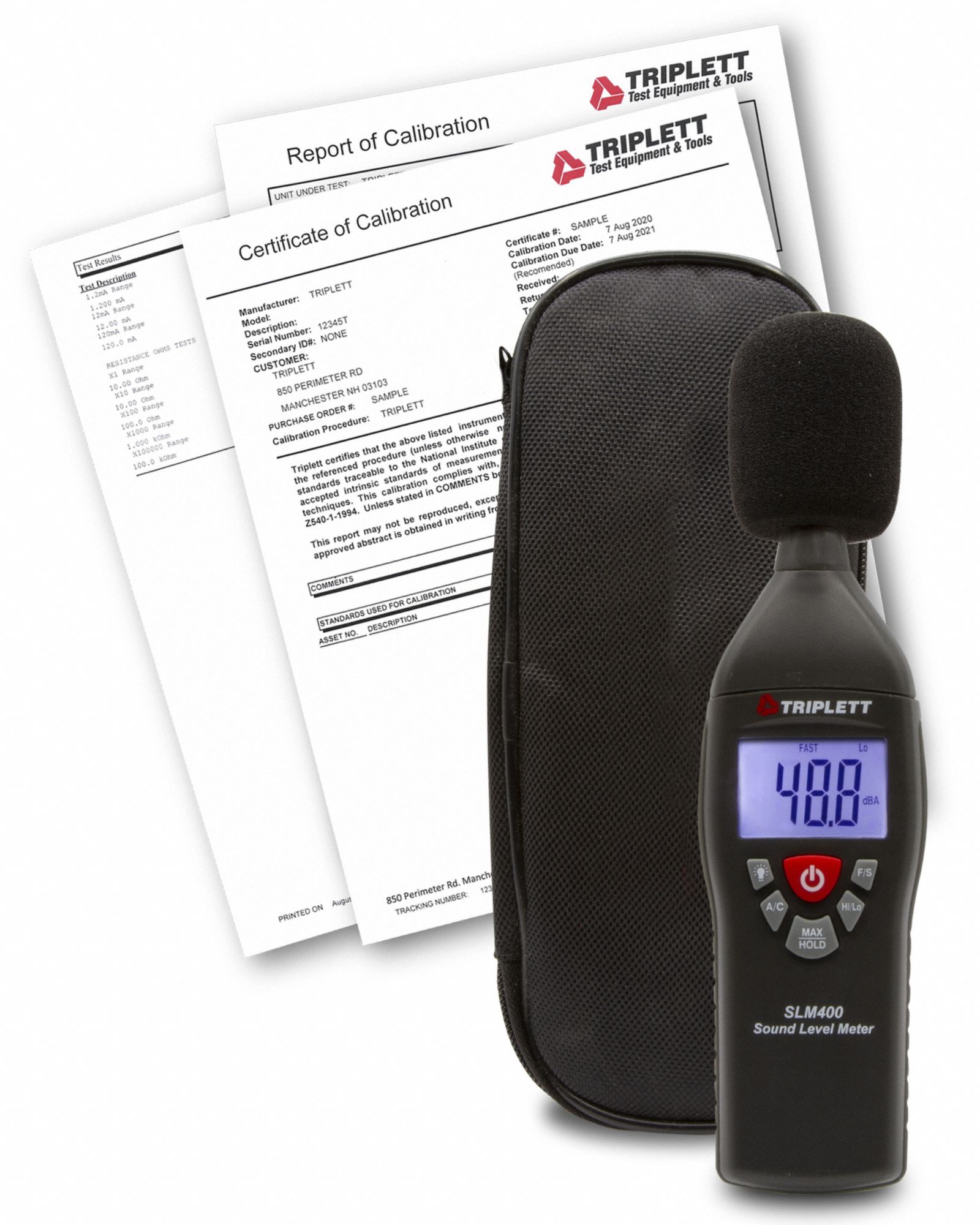 Sound Level Meter: 35 dB to 130 dB, Included, Sound Level Meters, Type 2, 35 dB to 130 dB