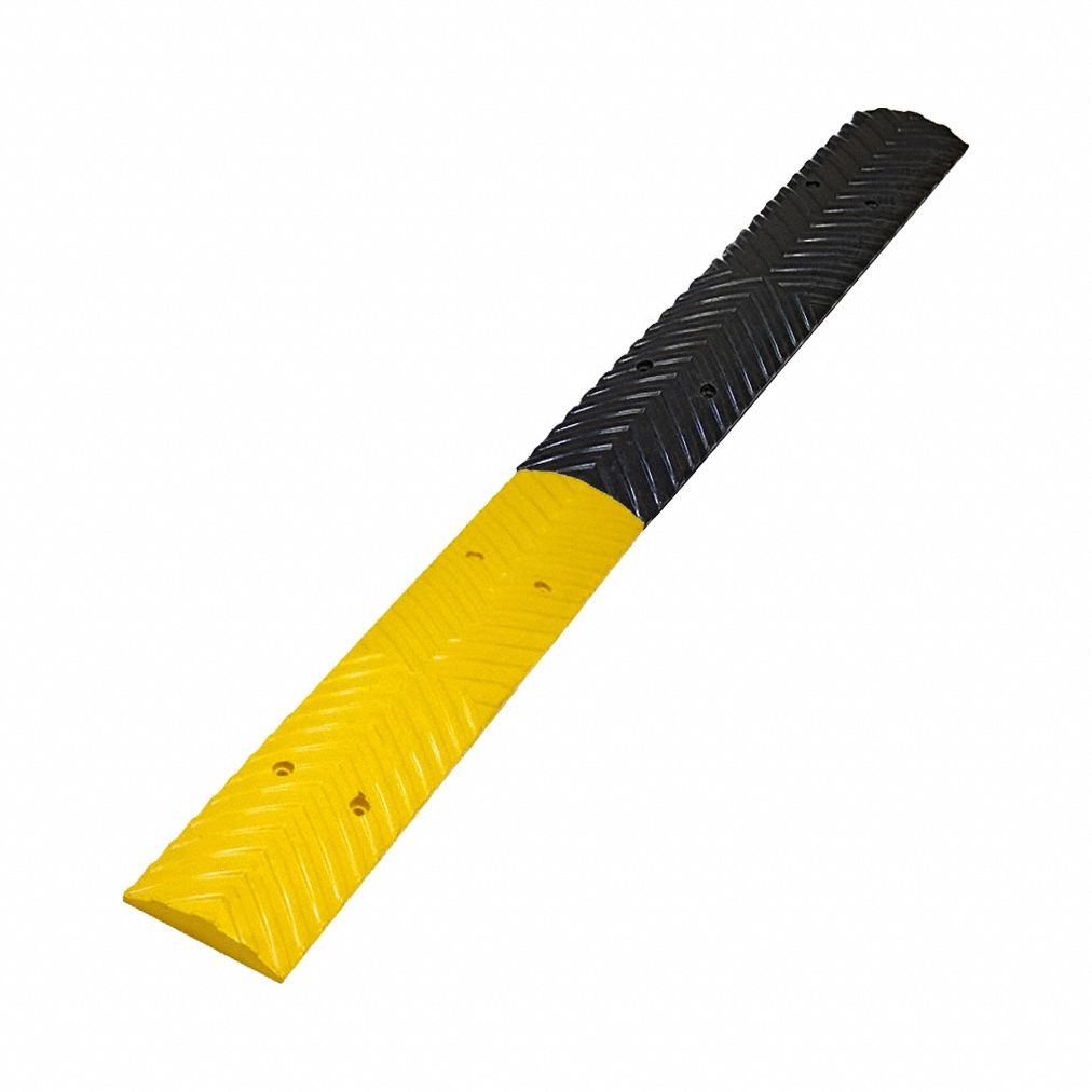 Rumble Strips: Rubber, Black/Yellow, 39 1/2 in Lg, 4 in Wd, 1/2 in Ht