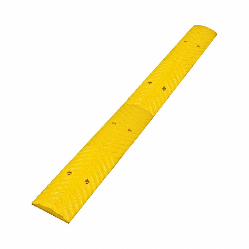 Rumble Strips: Rubber, Yellow, 39 1/2 in Lg, 4 in Wd, 1/2 in Ht