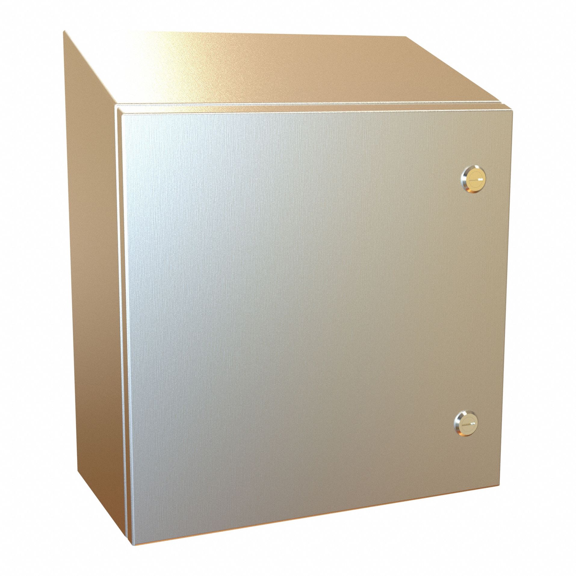 Electrical Enclosure: 304 Stainless Steel, 16 in x 16 in x 8 in, NEMA 12/13/3R/4/4X, Hinged