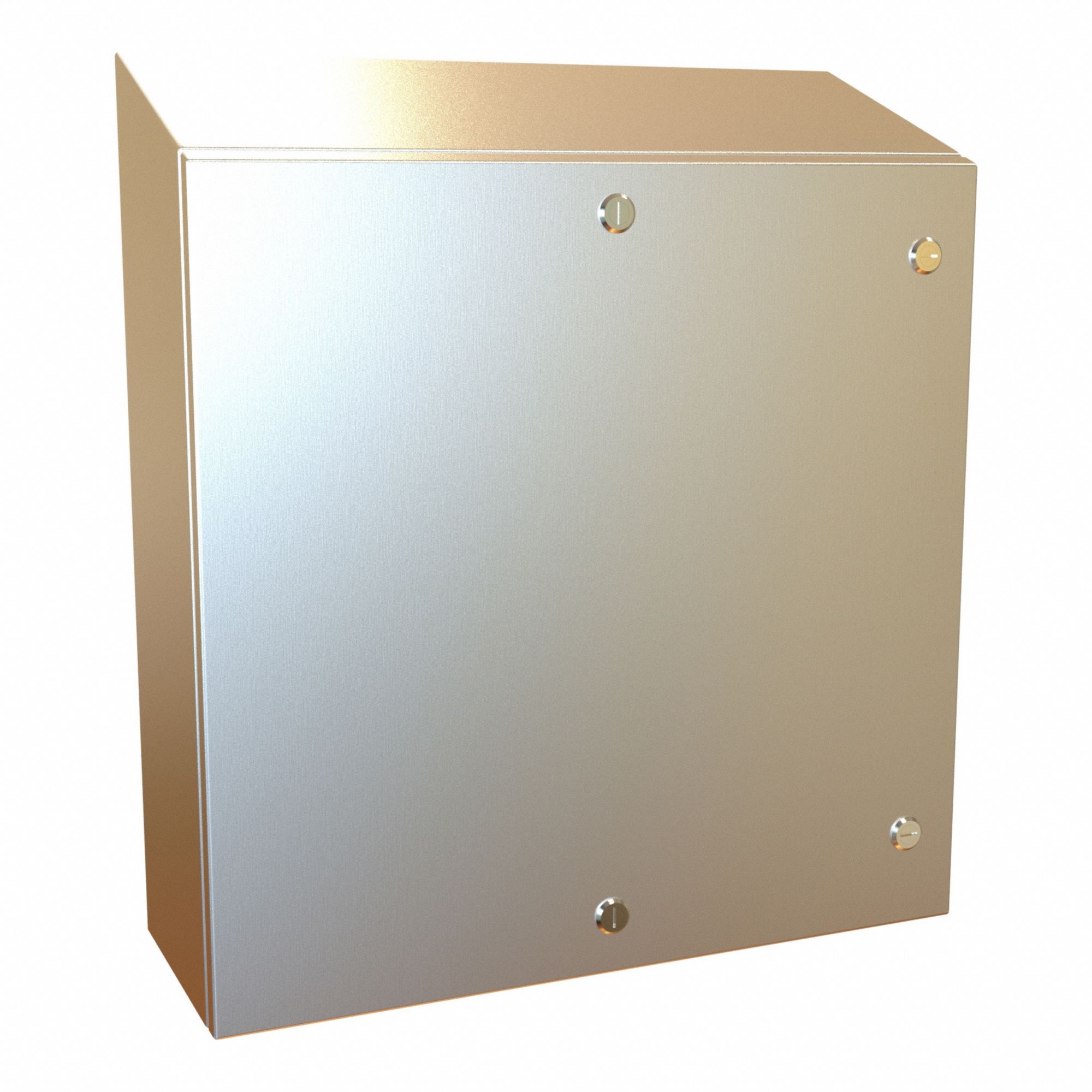 Electrical Enclosure: 304 Stainless Steel, 24 in x 24 in x 8 in, NEMA 12/13/3R/4/4X, Hinged