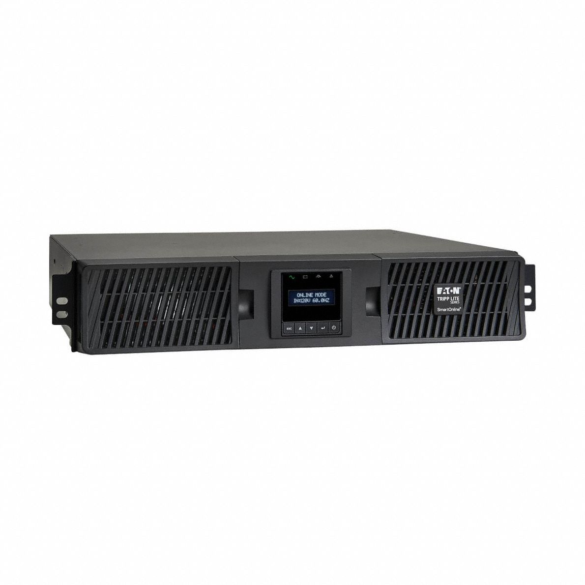 EATON TRIPP LITE UPS: Single Phase, 1,000 VA Power Rating, 100 V AC_110 V AC_120 V AC Input, 5-15P (MPN SU1000RTXLCD2UN). Key specifications — attr1044766: Single; attr1044781: Online Double Conversion; attr232986: EATON TRIPP LITE.