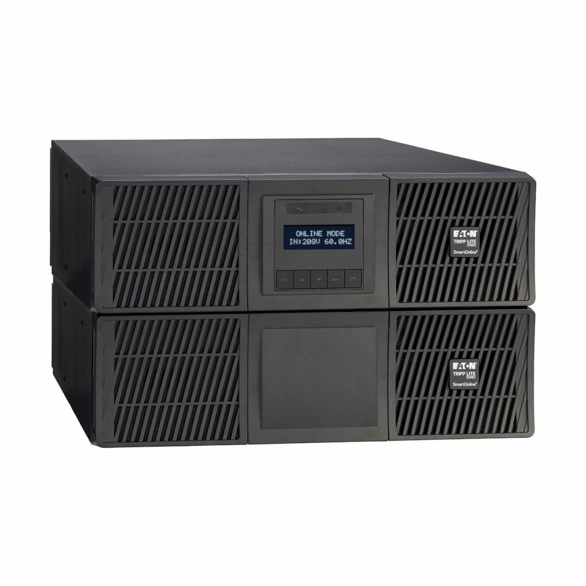 EATON TRIPP LITE UPS: Single Phase, 6,000 VA Power Rating, 22 Outlets - UPS, L6-30P (MPN SU6000RTFMB). Key specifications — attr1044766: Single; attr1044781: Online Double Conversion; attr232986: EATON TRIPP LITE.
