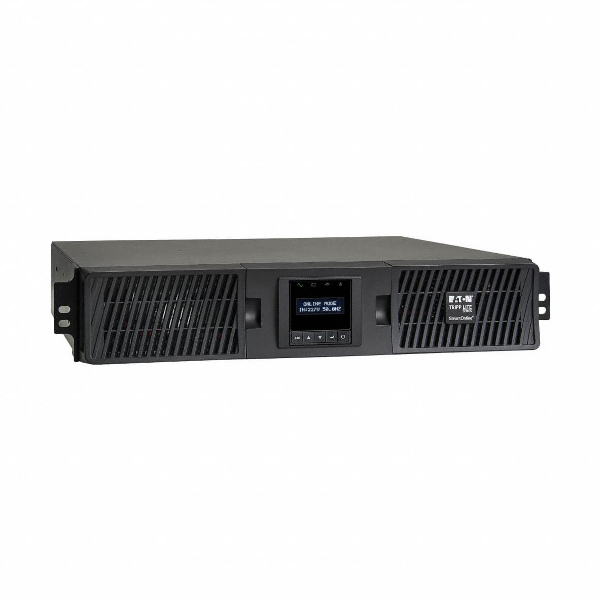 EATON TRIPP LITE UPS: Single Phase, 1,000 VA Power Rating, 200 V_208 V_220 V_230 V_240 V Output, C14 (MPN SUINT1000LCD2U). Key specifications — attr1044766: Single; attr1044781: Online Double Conversion; attr232986: EATON TRIPP LITE.