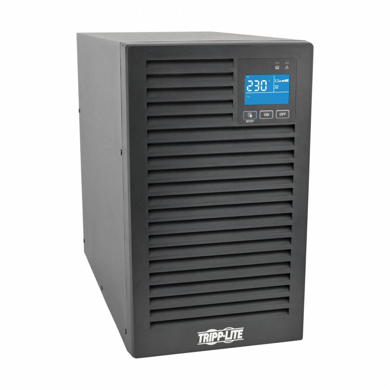 EATON TRIPP LITE UPS: Single Phase, 2,000 VA Power Rating, 220 V AC_230 V AC_240 V AC Input, C14 (MPN SUINT2000XLCD). Key specifications — attr1044766: Single; attr1044781: Online Double Conversion; attr232986: EATON TRIPP LITE.