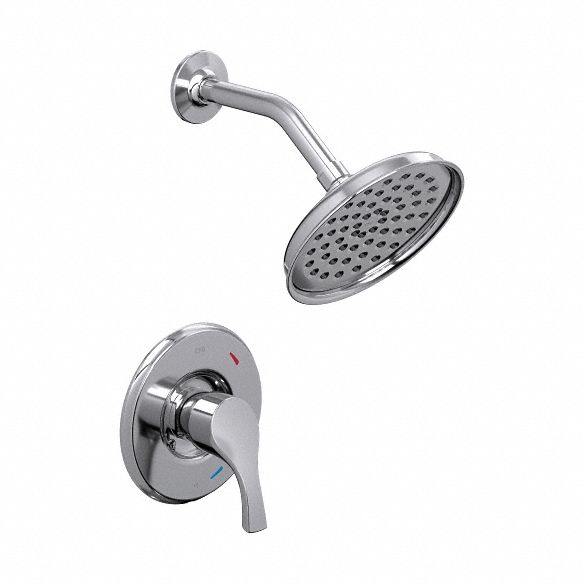 Shower Faucet: T58912, 1.75 gpm Fixed Showerhead Flow Rate, Metal, Chrome Finish, 1 Handles