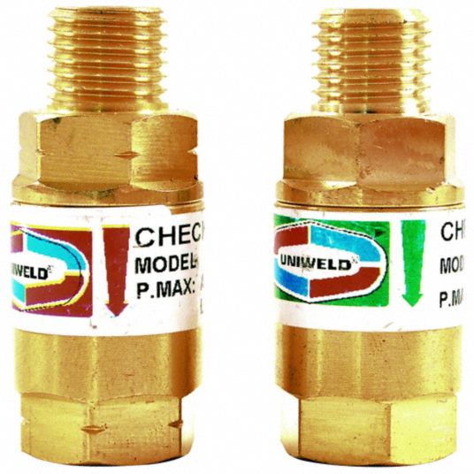UNIWELD, Torch Mount, 3/8"24, Torch Check Valve Set 5KH47TCVA