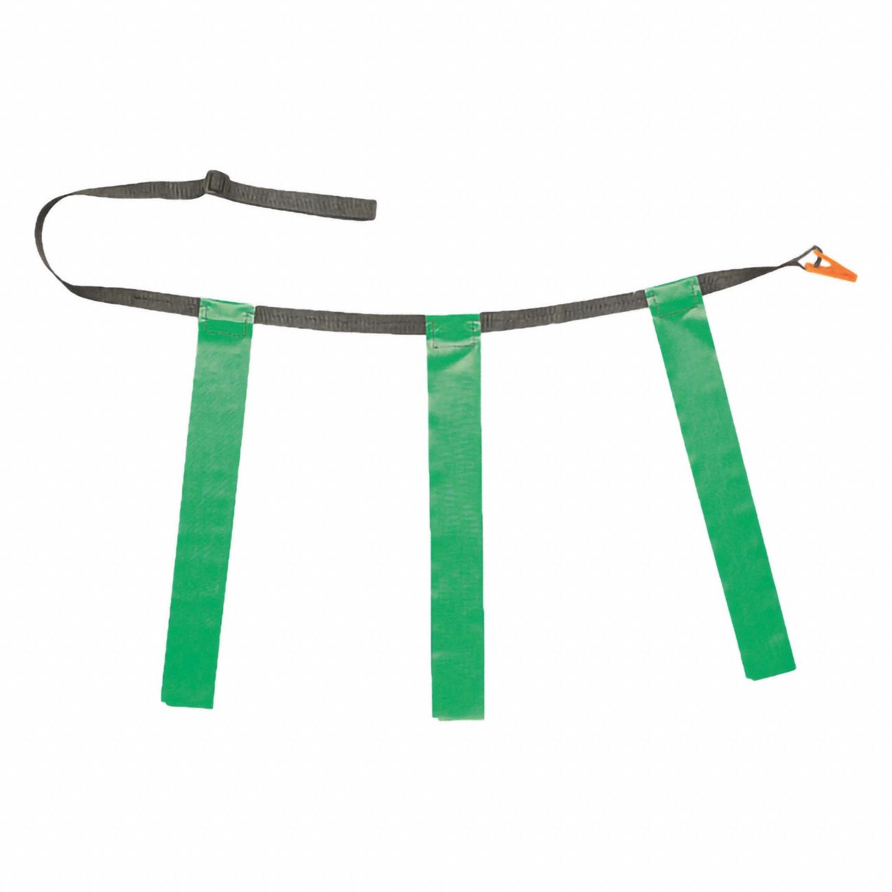 Flag Football Kit: Green, 39 in For Waist Size - Max, Clip, 15 in Lg, 3 Flags