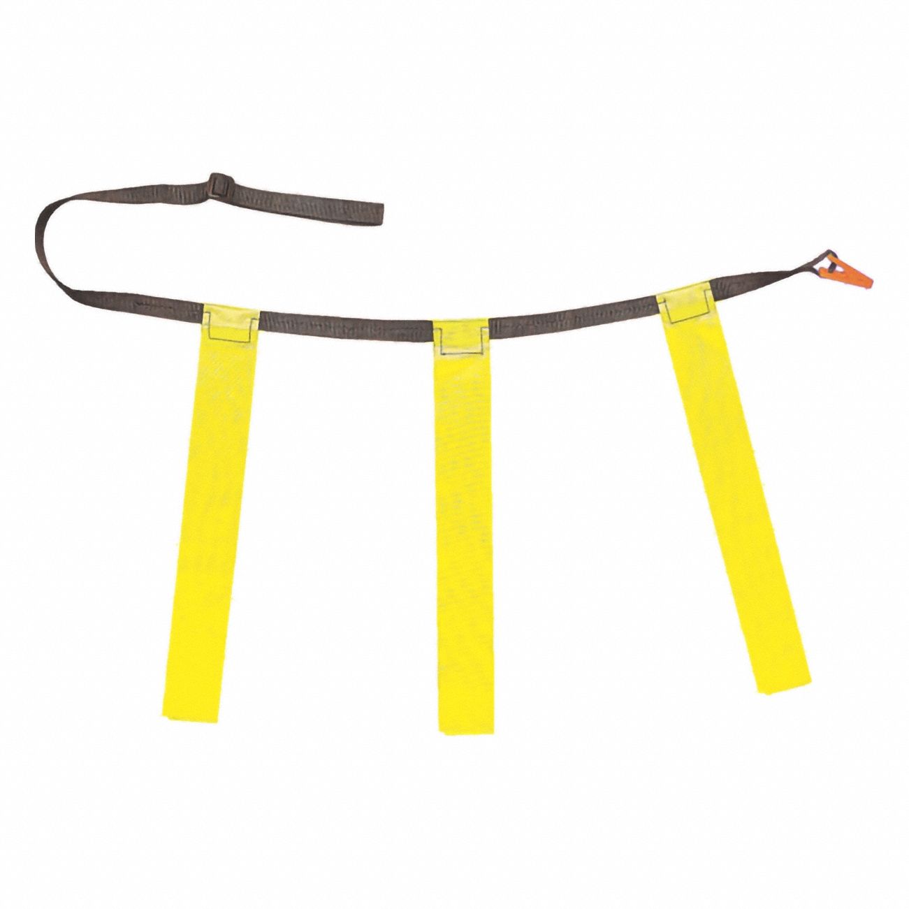 Flag Football Kit: Yellow, 39 in For Waist Size - Max, Clip, 15 in Lg, 3 Flags