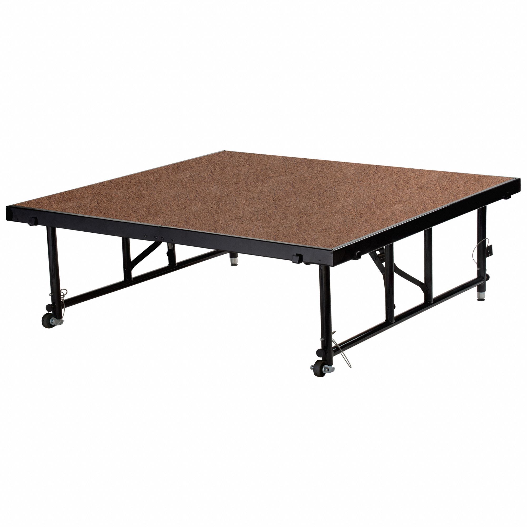 Adjustable Portable Stage Package: 2 ft Max Overall Ht, 4 ft Overall Lg