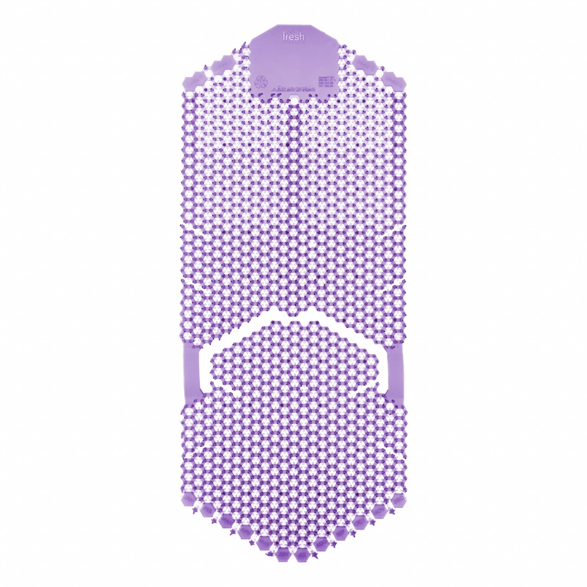 Urinal Screen: Non-Para, Oblong, 44.8 oz Container Size, Purple, Herbal, Tsunami, 6 PK