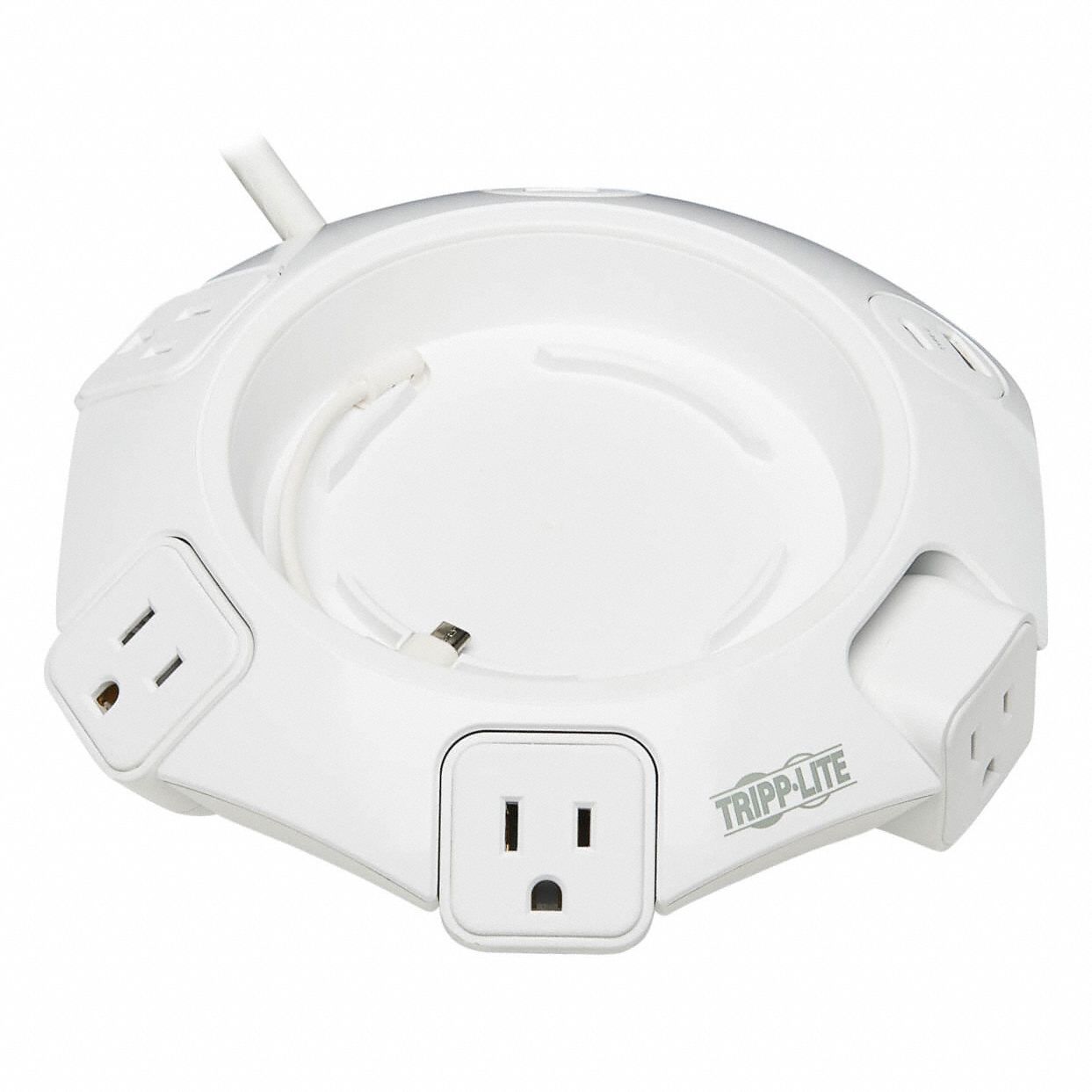 Surge Protector: 4 Outlets, NEMA 5-15R, NEMA 5-15P, 10 ft Cord Lg, 1, 080 Rated Joules