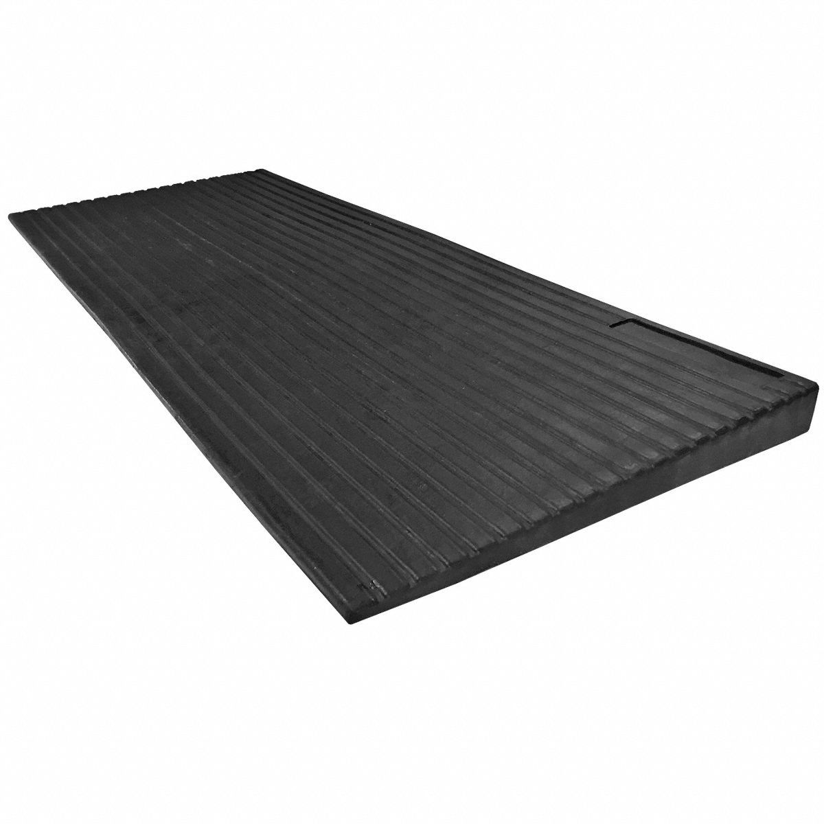 Threshold Ramp: 39 1/4 in Usable Wd, Threshold Ramp, 1, 300 lb Max Load Capacity, Rubber, Black