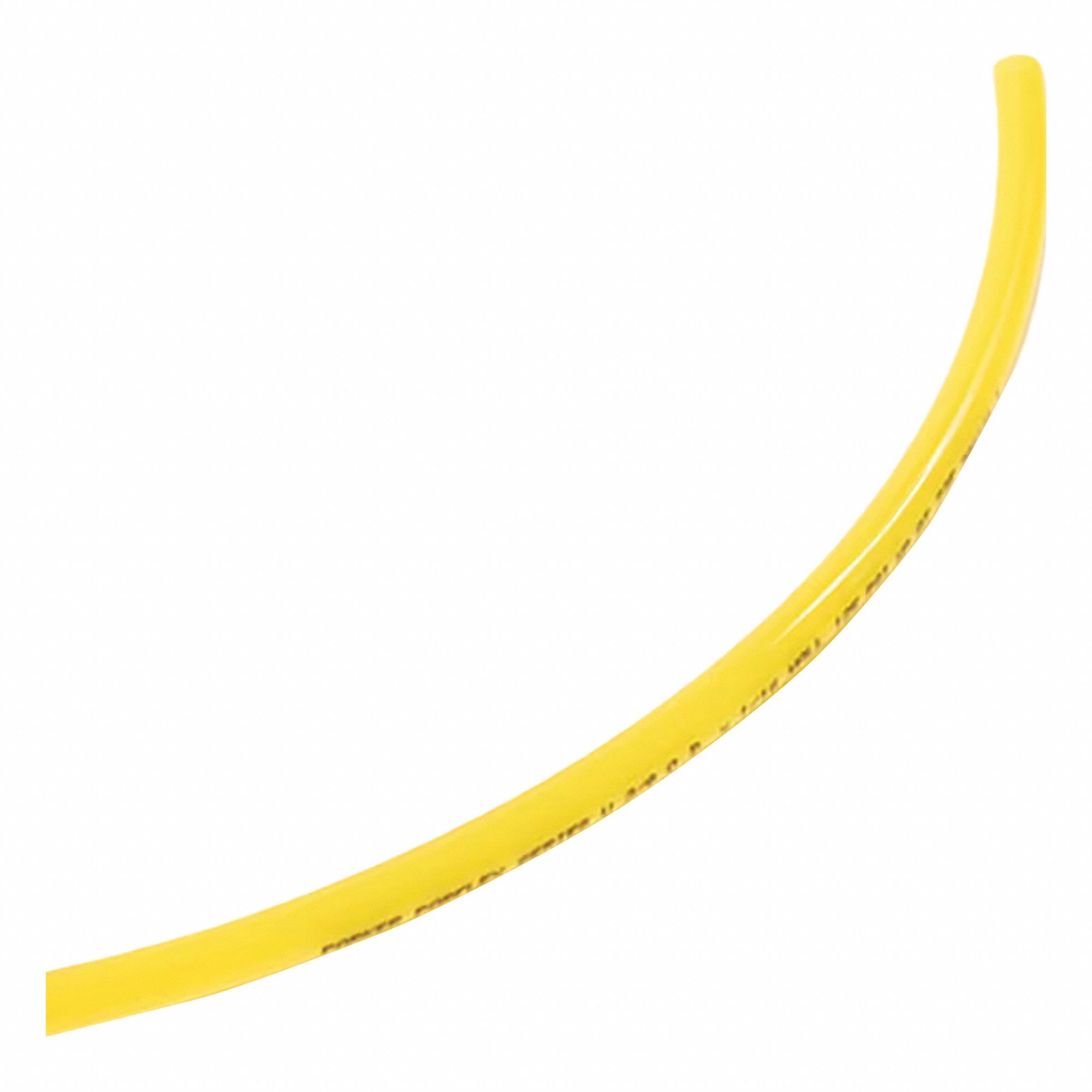 Tubing: Polyurethane, ID 3/32 in, OD 5/32 in, 500 ft Lg, Yellow