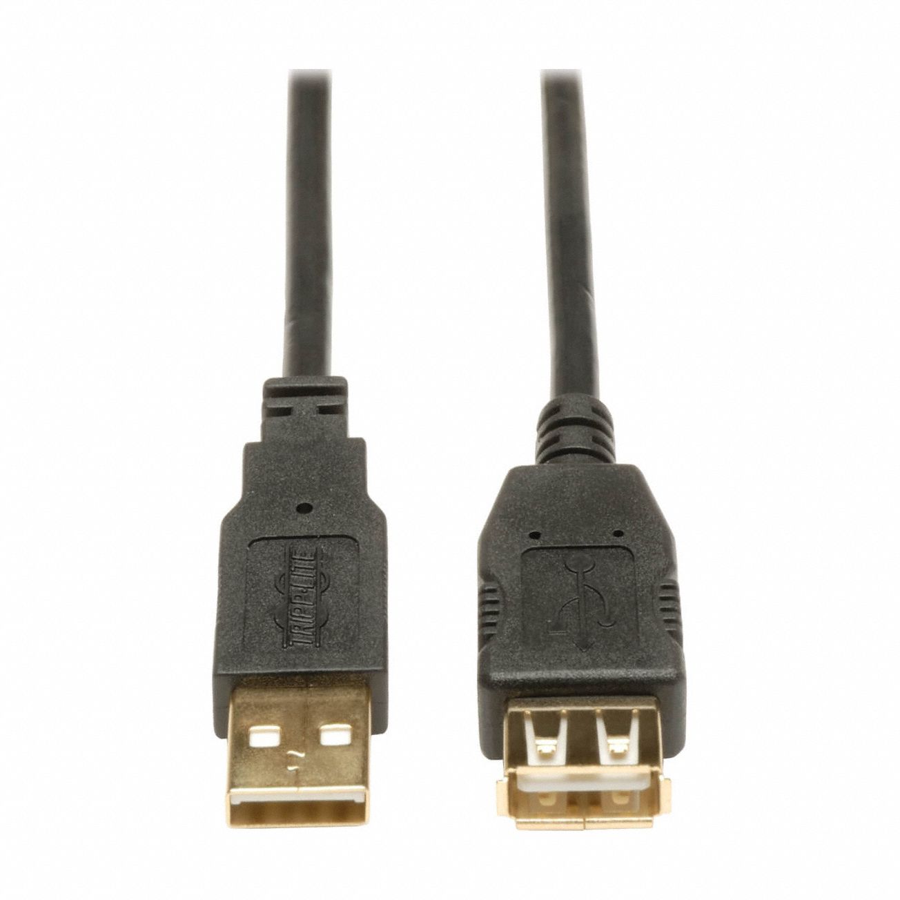 Usb Cable: Type A End 1, Type A End 2, Black, 16 ft Lg, 2.0 USB Specification