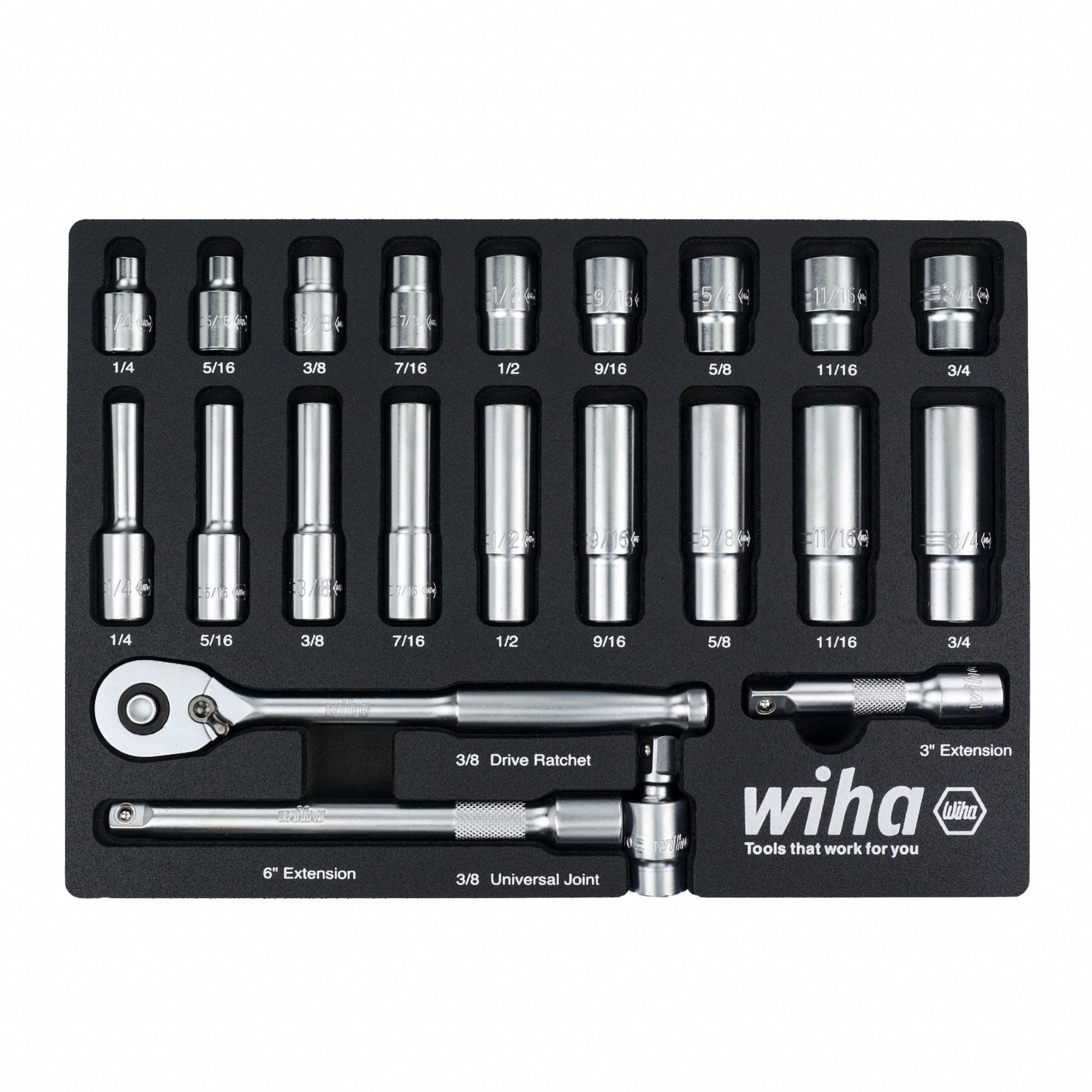 Socket Set 6 in L Chrome 22