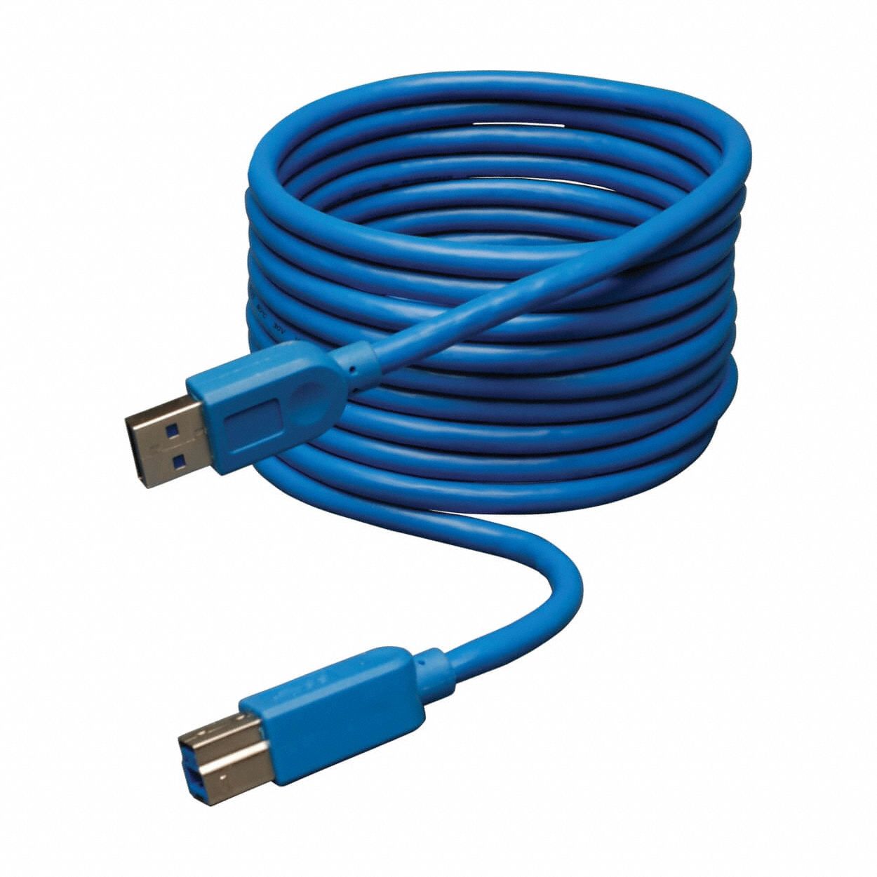 Usb Cable: Type A End 1, Type B End 2, Blue, 10 ft Lg, 3.2 Gen 1 USB Specification