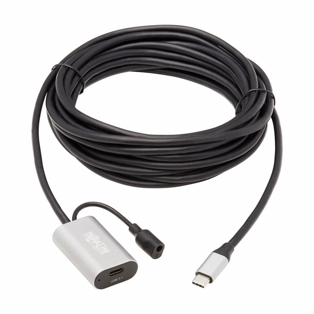 Usb Cable: Type C End 1, Type C End 2, Black, 16.4 ft Lg, Extension USB Cable