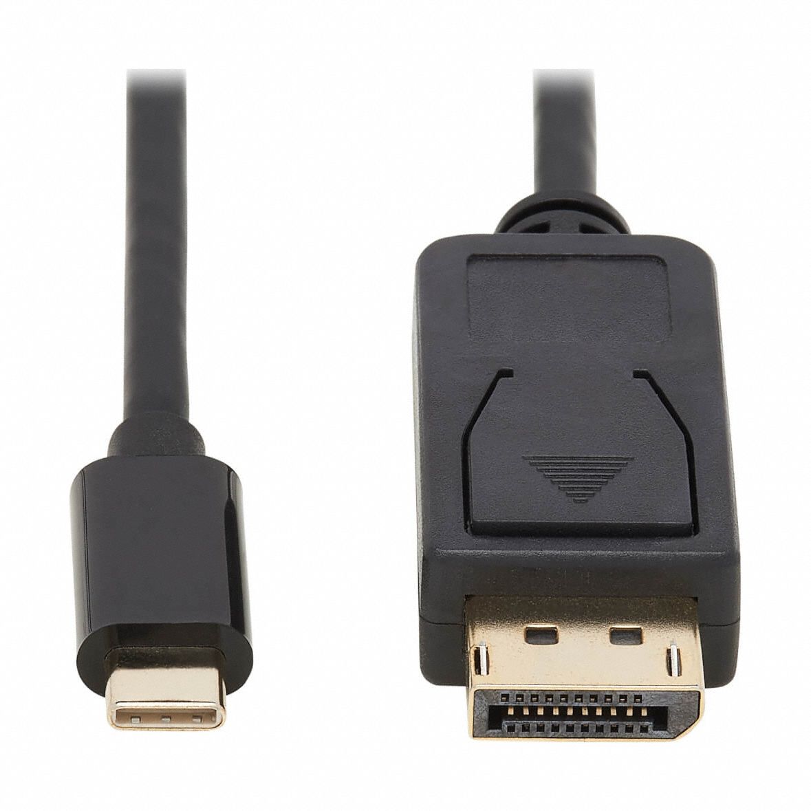 Cable: USB C Male to Display Port Male Connection, 6 ft Cable Lg, Black