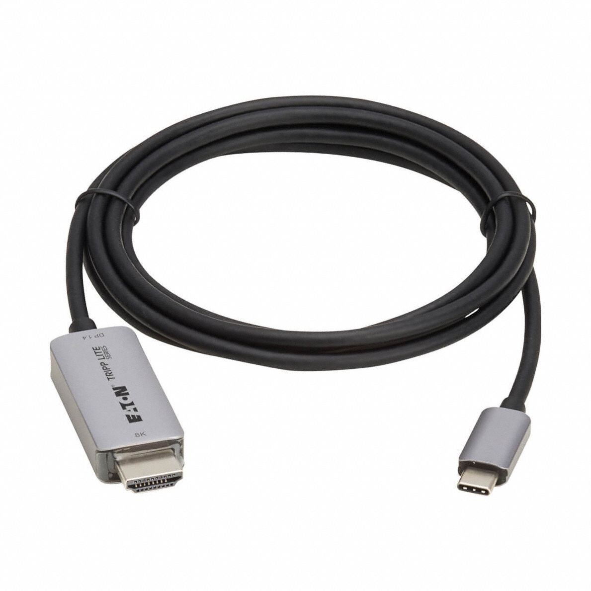 Cable: HDMI Male to USB C Male Connection, 3 ft Cable Lg, TPE, Black