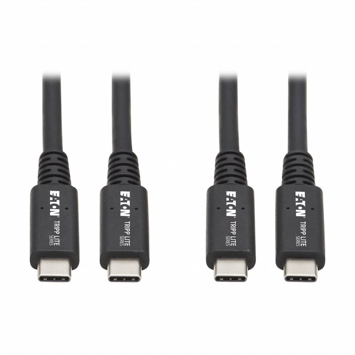Usb Cable: Type C End 1, Type C End 2, Black, 2.6 ft Lg, 4.0 USB Specification