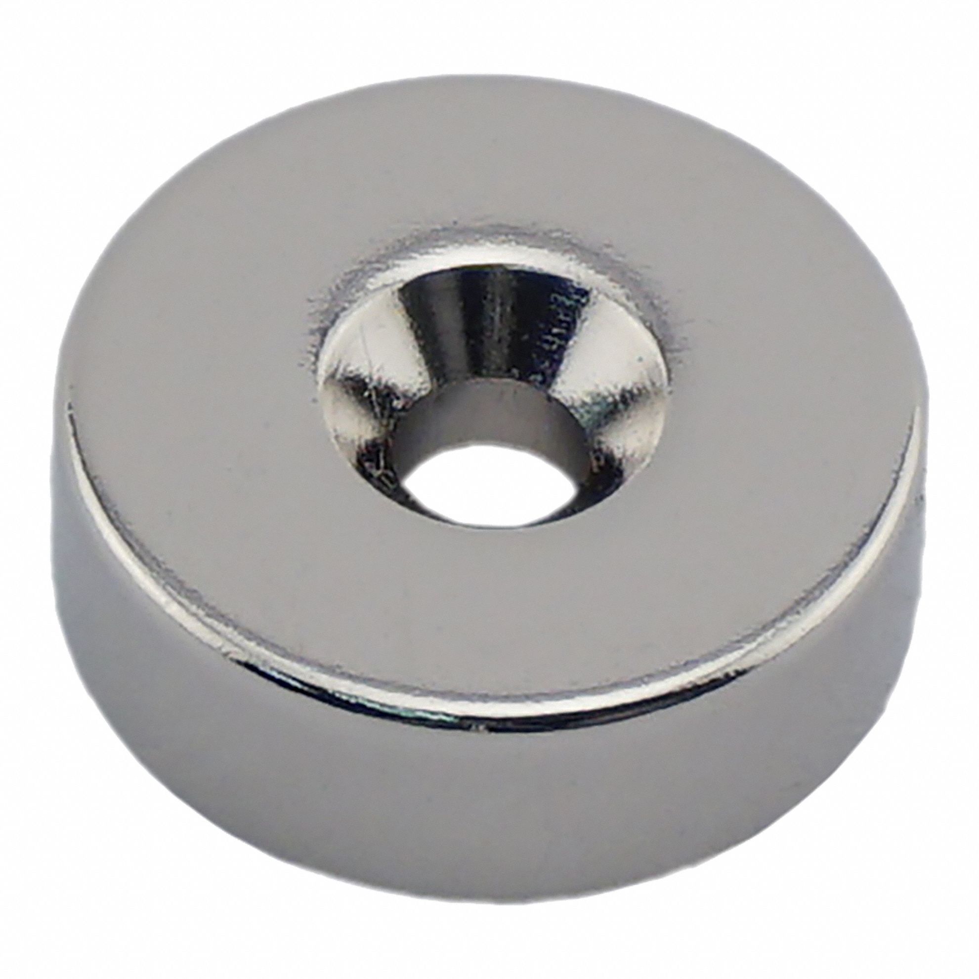 Rare Earth Magnet: Neodymium, 3/4 in Outside Dia, 0.25 in Thick, Ring Magnet, 45