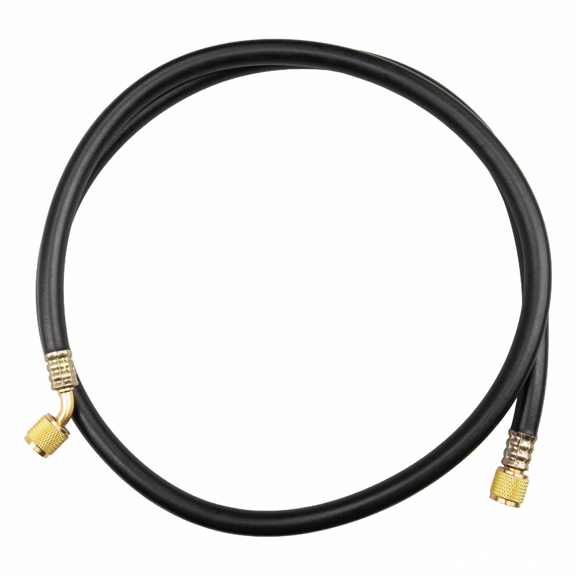 Hose: 5 ft Lg, 45° Angle, Black, Rubber, Single Hose