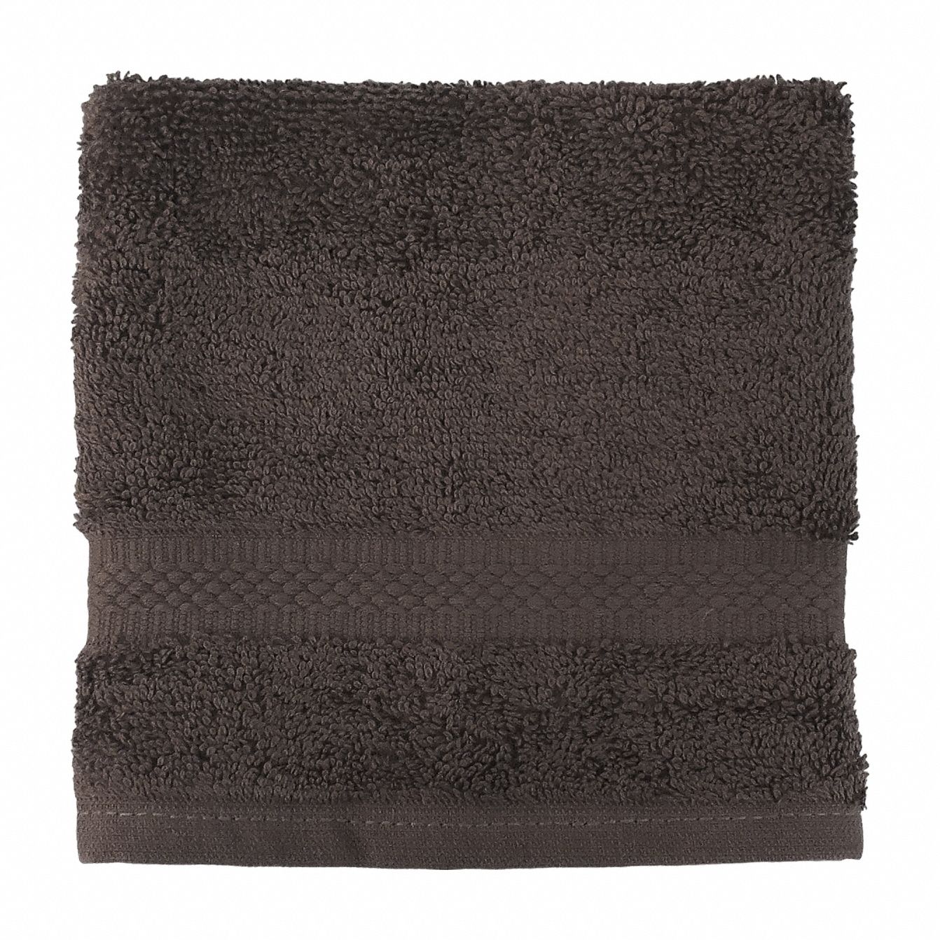 Wash Cloth: Brown, 13 in Overall Lg, 13 in Overall Wd, 1-1/2 lb/dozen, 100% Cotton Material