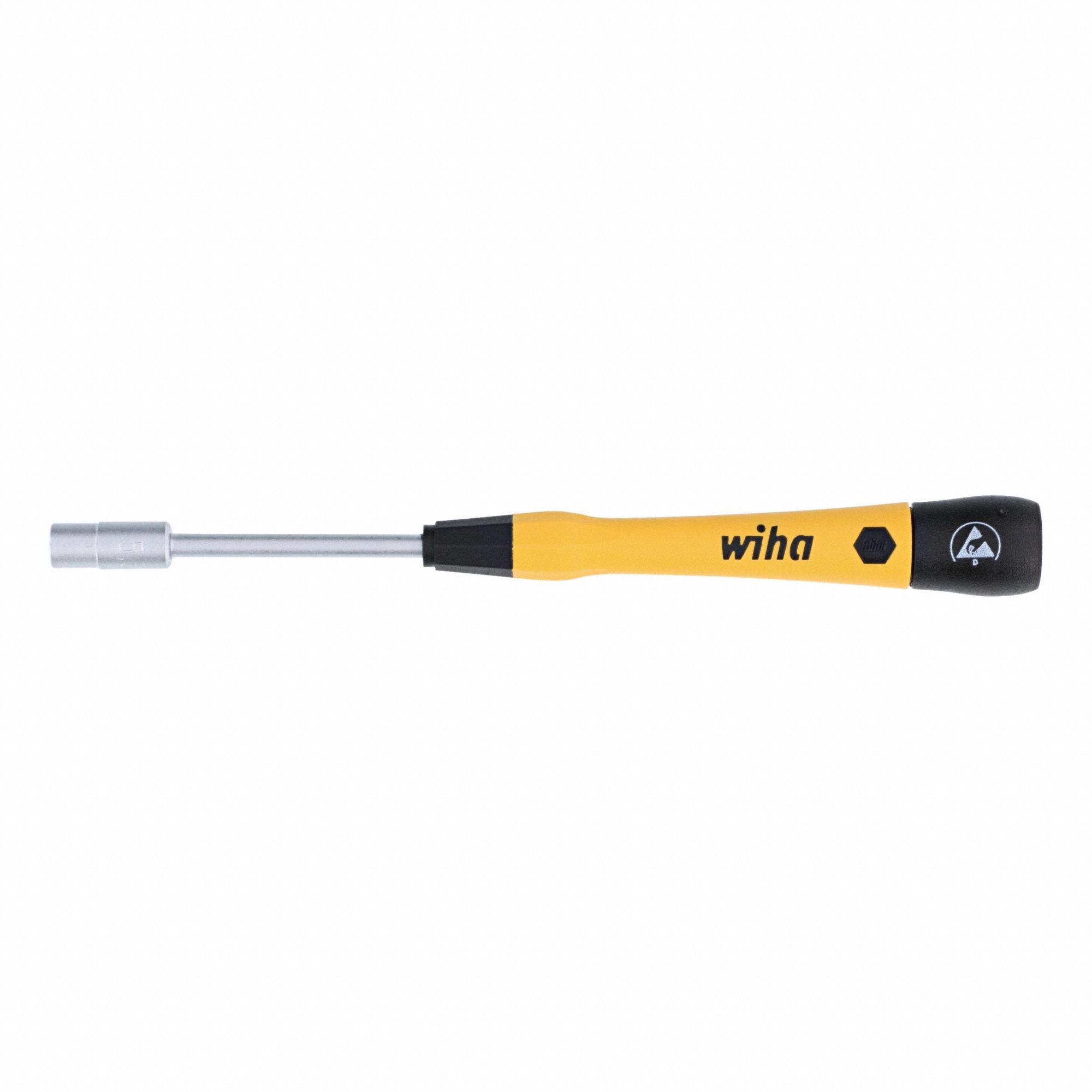 Nut Driver: Straight, Metric, Precision Nut Driver, 5.5 mm Hex Size, 60 mm Overall Lg, Tapered