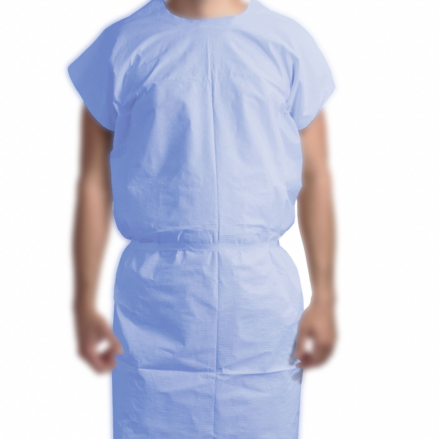 Exam Gown: Poly/Tissue, Universal Named Size, 3 Ply, Latex-Free, Blue, 8102, 50 PK