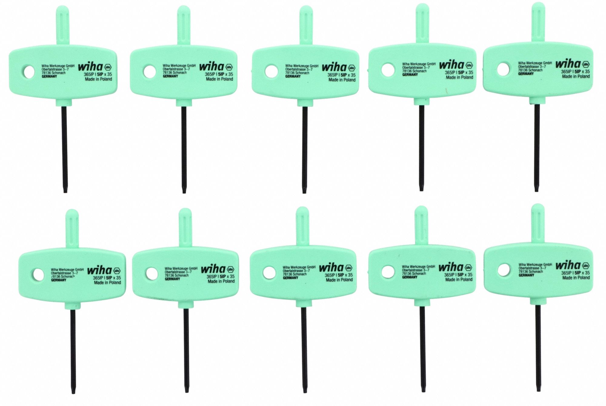 Torx and Torx Plus Keys: 10 Tips, Torx Plus, IP5 Tip Size, Black Oxide, 10 PK